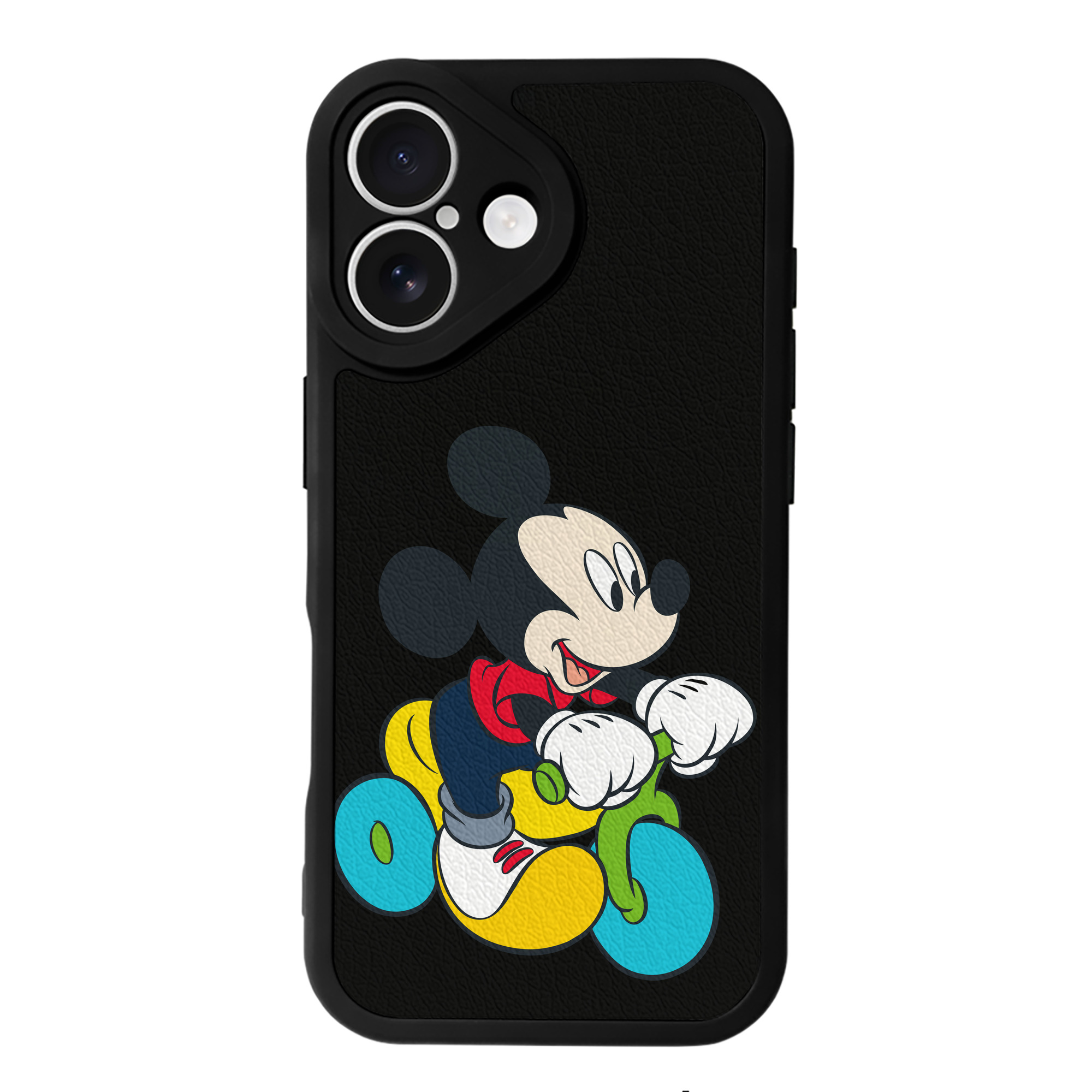 （画像用） ミッキーマウス Mickey Mouse 【iPhone 16シリーズ対応】シリコンスマホケース（レザー調） 材質：シリコン